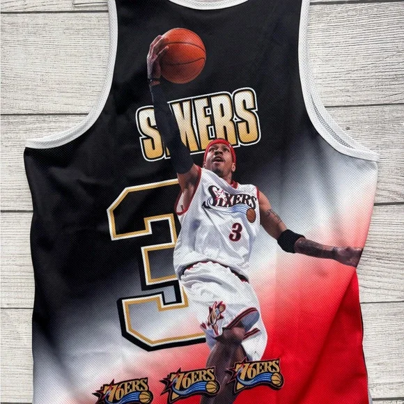 Mens Mitchell & Ness NBA Behind The Back Tank Philadelphia 76ers Allen Iverson - Picture 5 of 5